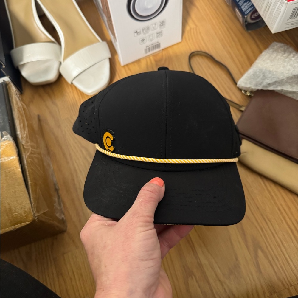Black Cap with Yellow Detail